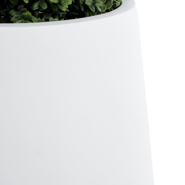 GloboStar® Artificial Garden MISSOURI 20692 Διακοσμητικό Πολυεστερικό Τσιμεντένιο Κασπώ Γλάστρα – Flower Pot Λευκό Φ45 x Υ45cm