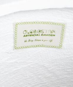 GloboStar® Artificial Garden MISSOURI 20692 Διακοσμητικό Πολυεστερικό Τσιμεντένιο Κασπώ Γλάστρα – Flower Pot Λευκό Φ45 x Υ45cm