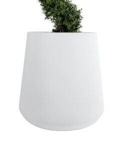 GloboStar® Artificial Garden MISSOURI 20693 Διακοσμητικό Πολυεστερικό Τσιμεντένιο Κασπώ Γλάστρα – Flower Pot Λευκό Φ70 x Υ70cm