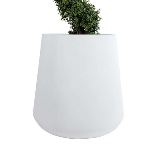 GloboStar® Artificial Garden MISSOURI 20693 Διακοσμητικό Πολυεστερικό Τσιμεντένιο Κασπώ Γλάστρα – Flower Pot Λευκό Φ70 x Υ70cm