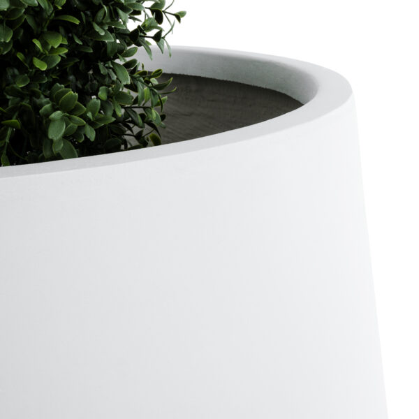 GloboStar® Artificial Garden MISSOURI 20693 Διακοσμητικό Πολυεστερικό Τσιμεντένιο Κασπώ Γλάστρα – Flower Pot Λευκό Φ70 x Υ70cm
