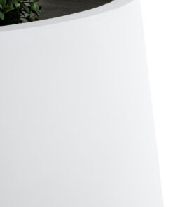 GloboStar® Artificial Garden MISSOURI 20693 Διακοσμητικό Πολυεστερικό Τσιμεντένιο Κασπώ Γλάστρα – Flower Pot Λευκό Φ70 x Υ70cm