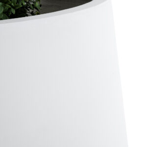 GloboStar® Artificial Garden MISSOURI 20693 Διακοσμητικό Πολυεστερικό Τσιμεντένιο Κασπώ Γλάστρα – Flower Pot Λευκό Φ70 x Υ70cm