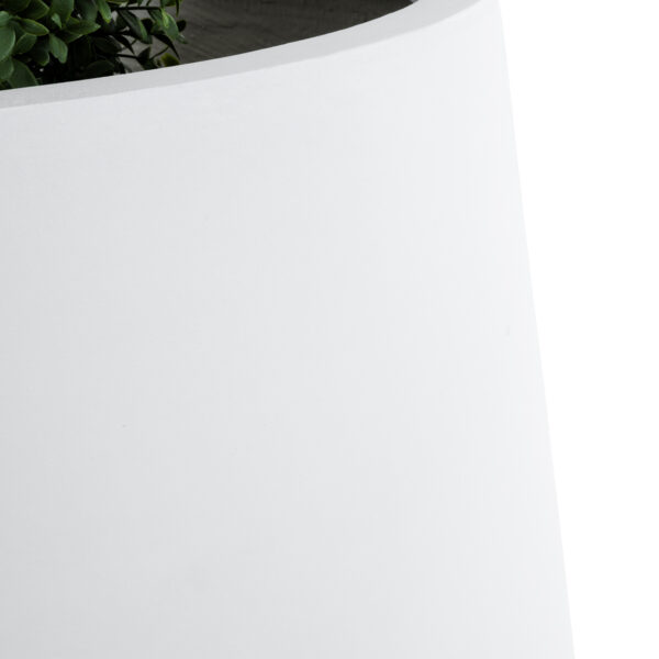 GloboStar® Artificial Garden MISSOURI 20693 Διακοσμητικό Πολυεστερικό Τσιμεντένιο Κασπώ Γλάστρα – Flower Pot Λευκό Φ70 x Υ70cm