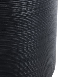 GloboStar® Artificial Garden DAMASCUS 20694 Διακοσμητικό Πολυεστερικό Τσιμεντένιο Κασπώ Γλάστρα – Flower Pot Μαύρο Φ45 x Υ45cm