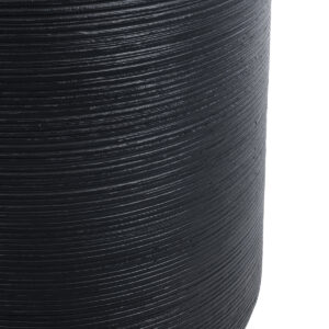 GloboStar® Artificial Garden DAMASCUS 20694 Διακοσμητικό Πολυεστερικό Τσιμεντένιο Κασπώ Γλάστρα – Flower Pot Μαύρο Φ45 x Υ45cm
