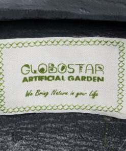 GloboStar® Artificial Garden DAMASCUS 20694 Διακοσμητικό Πολυεστερικό Τσιμεντένιο Κασπώ Γλάστρα – Flower Pot Μαύρο Φ45 x Υ45cm