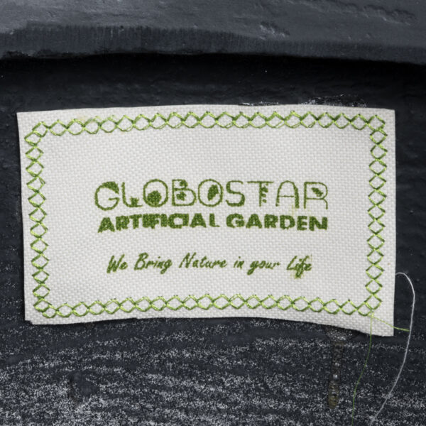 GloboStar® Artificial Garden DAMASCUS 20694 Διακοσμητικό Πολυεστερικό Τσιμεντένιο Κασπώ Γλάστρα – Flower Pot Μαύρο Φ45 x Υ45cm
