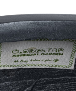 GloboStar® Artificial Garden COLOMBO 20695 Διακοσμητικό Πολυεστερικό Τσιμεντένιο Κασπώ Γλάστρα – Flower Pot Μαύρο Φ60 x Υ45cm