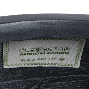 GloboStar® Artificial Garden COLOMBO 20695 Διακοσμητικό Πολυεστερικό Τσιμεντένιο Κασπώ Γλάστρα – Flower Pot Μαύρο Φ60 x Υ45cm