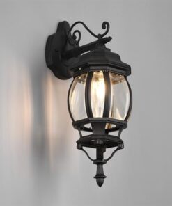 Φωτιστικό Φαναράκι Τοίχου Αλουμίνιο Μαύρο ELVO 1 x E27 IP44 Trio Lighting – 206960132