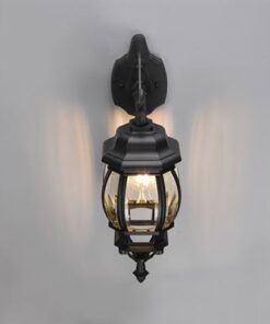 Φωτιστικό Φαναράκι Τοίχου Αλουμίνιο Μαύρο ELVO 1 x E27 IP44 Trio Lighting – 206960132
