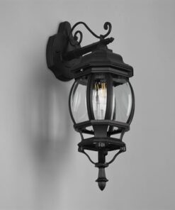 Φωτιστικό Φαναράκι Τοίχου Αλουμίνιο Μαύρο ELVO 1 x E27 IP44 Trio Lighting – 206960132