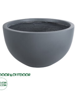 GloboStar® Artificial Garden BALTIMORE 20696 Διακοσμητικό Πολυεστερικό Τσιμεντένιο Κασπώ Γλάστρα – Flower Pot Γκρι Φ43 x Υ23cm
