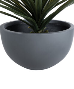 GloboStar® Artificial Garden BALTIMORE 20696 Διακοσμητικό Πολυεστερικό Τσιμεντένιο Κασπώ Γλάστρα – Flower Pot Γκρι Φ43 x Υ23cm