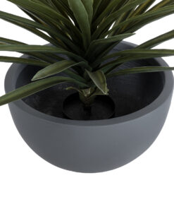 GloboStar® Artificial Garden BALTIMORE 20696 Διακοσμητικό Πολυεστερικό Τσιμεντένιο Κασπώ Γλάστρα – Flower Pot Γκρι Φ43 x Υ23cm