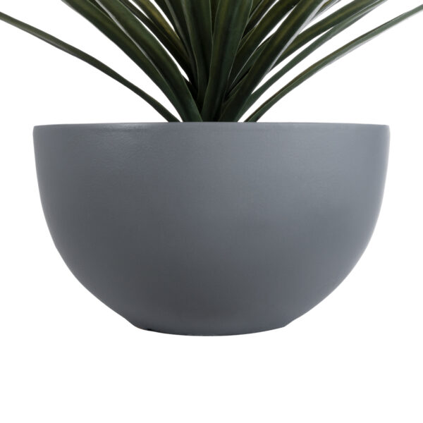 GloboStar® Artificial Garden BALTIMORE 20696 Διακοσμητικό Πολυεστερικό Τσιμεντένιο Κασπώ Γλάστρα – Flower Pot Γκρι Φ43 x Υ23cm