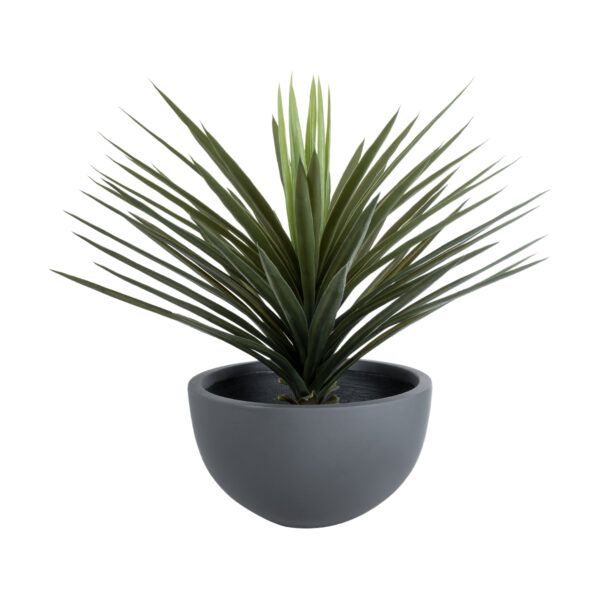 GloboStar® Artificial Garden BALTIMORE 20696 Διακοσμητικό Πολυεστερικό Τσιμεντένιο Κασπώ Γλάστρα – Flower Pot Γκρι Φ43 x Υ23cm