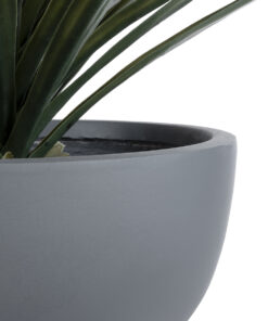 GloboStar® Artificial Garden BALTIMORE 20696 Διακοσμητικό Πολυεστερικό Τσιμεντένιο Κασπώ Γλάστρα – Flower Pot Γκρι Φ43 x Υ23cm