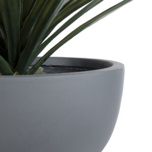 GloboStar® Artificial Garden BALTIMORE 20696 Διακοσμητικό Πολυεστερικό Τσιμεντένιο Κασπώ Γλάστρα – Flower Pot Γκρι Φ43 x Υ23cm