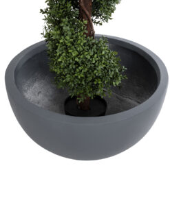 GloboStar® Artificial Garden BALTIMORE 20697 Διακοσμητικό Πολυεστερικό Τσιμεντένιο Κασπώ Γλάστρα – Flower Pot Γκρι Φ61 x Υ30cm