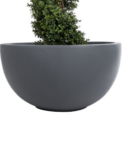 GloboStar® Artificial Garden BALTIMORE 20697 Διακοσμητικό Πολυεστερικό Τσιμεντένιο Κασπώ Γλάστρα – Flower Pot Γκρι Φ61 x Υ30cm