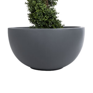 GloboStar® Artificial Garden BALTIMORE 20697 Διακοσμητικό Πολυεστερικό Τσιμεντένιο Κασπώ Γλάστρα – Flower Pot Γκρι Φ61 x Υ30cm