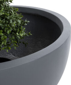 GloboStar® Artificial Garden BALTIMORE 20697 Διακοσμητικό Πολυεστερικό Τσιμεντένιο Κασπώ Γλάστρα – Flower Pot Γκρι Φ61 x Υ30cm