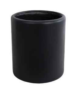 GloboStar® Artificial Garden PUEBLA 20698 Διακοσμητικό Πολυεστερικό Τσιμεντένιο Κασπώ Γλάστρα – Flower Pot Μαύρο Φ41 x Υ46cm