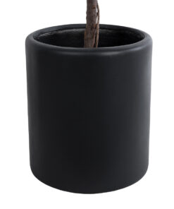 GloboStar® Artificial Garden PUEBLA 20698 Διακοσμητικό Πολυεστερικό Τσιμεντένιο Κασπώ Γλάστρα – Flower Pot Μαύρο Φ41 x Υ46cm