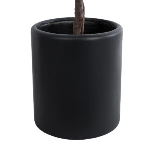 GloboStar® Artificial Garden PUEBLA 20698 Διακοσμητικό Πολυεστερικό Τσιμεντένιο Κασπώ Γλάστρα – Flower Pot Μαύρο Φ41 x Υ46cm