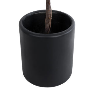 GloboStar® Artificial Garden PUEBLA 20698 Διακοσμητικό Πολυεστερικό Τσιμεντένιο Κασπώ Γλάστρα – Flower Pot Μαύρο Φ41 x Υ46cm