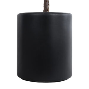 GloboStar® Artificial Garden PUEBLA 20698 Διακοσμητικό Πολυεστερικό Τσιμεντένιο Κασπώ Γλάστρα – Flower Pot Μαύρο Φ41 x Υ46cm