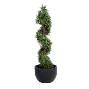 GloboStar® Artificial Garden VEGAS 20702 Διακοσμητικό Πολυεστερικό Τσιμεντένιο Κασπώ Γλάστρα – Flower Pot Μαύρο Φ45 x Υ28cm