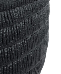 GloboStar® Artificial Garden VEGAS 20702 Διακοσμητικό Πολυεστερικό Τσιμεντένιο Κασπώ Γλάστρα – Flower Pot Μαύρο Φ45 x Υ28cm