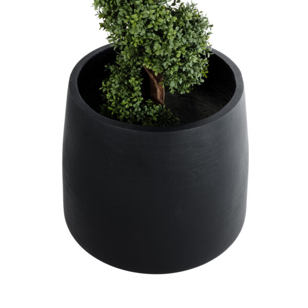 GloboStar® Artificial Garden TIJUANA 20703 Διακοσμητικό Πολυεστερικό Τσιμεντένιο Κασπώ Γλάστρα – Flower Pot Μαύρο Φ65 x Υ65cm