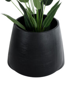GloboStar® Artificial Garden TIJUANA 20704 Διακοσμητικό Πολυεστερικό Τσιμεντένιο Κασπώ Γλάστρα – Flower Pot Μαύρο Φ82 x Υ90cm