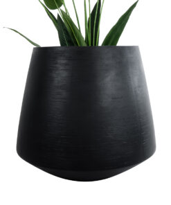 GloboStar® Artificial Garden TIJUANA 20704 Διακοσμητικό Πολυεστερικό Τσιμεντένιο Κασπώ Γλάστρα – Flower Pot Μαύρο Φ82 x Υ90cm