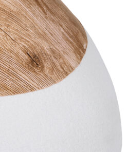 GloboStar® Artificial Garden PANDORA 20705 Επιδαπέδιο Πολυεστερικό Τσιμεντένιο Κασπώ Γλάστρα – Flower Pot Λευκό με Καφέ Μ60 x Π55 x Υ43cm