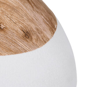 GloboStar® Artificial Garden PANDORA 20705 Επιδαπέδιο Πολυεστερικό Τσιμεντένιο Κασπώ Γλάστρα – Flower Pot Λευκό με Καφέ Μ60 x Π55 x Υ43cm