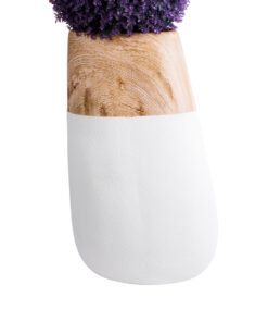 GloboStar® Artificial Garden PANDORA 20706 Επιδαπέδιο Πολυεστερικό Τσιμεντένιο Κασπώ Γλάστρα – Flower Pot Λευκό με Καφέ Μ45 x Π40 x Υ72cm