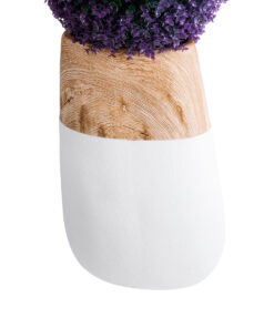 GloboStar® Artificial Garden PANDORA 20706 Επιδαπέδιο Πολυεστερικό Τσιμεντένιο Κασπώ Γλάστρα – Flower Pot Λευκό με Καφέ Μ45 x Π40 x Υ72cm