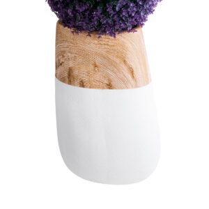 GloboStar® Artificial Garden PANDORA 20706 Επιδαπέδιο Πολυεστερικό Τσιμεντένιο Κασπώ Γλάστρα – Flower Pot Λευκό με Καφέ Μ45 x Π40 x Υ72cm
