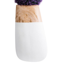 GloboStar® Artificial Garden PANDORA 20706 Επιδαπέδιο Πολυεστερικό Τσιμεντένιο Κασπώ Γλάστρα – Flower Pot Λευκό με Καφέ Μ45 x Π40 x Υ72cm