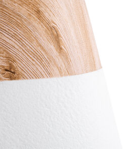 GloboStar® Artificial Garden PANDORA 20706 Επιδαπέδιο Πολυεστερικό Τσιμεντένιο Κασπώ Γλάστρα – Flower Pot Λευκό με Καφέ Μ45 x Π40 x Υ72cm