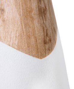 GloboStar® Artificial Garden PANDORA 20707 Επιδαπέδιο Πολυεστερικό Τσιμεντένιο Κασπώ Γλάστρα – Flower Pot Λευκό με Καφέ Μ49 x Π45 x Υ90cm