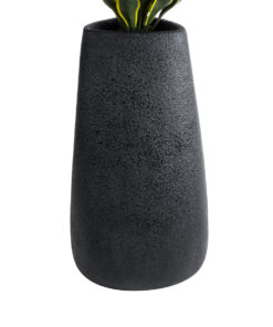 GloboStar® Artificial Garden CHLOE 20709 Επιδαπέδιο Πολυεστερικό Τσιμεντένιο Κασπώ Γλάστρα – Flower Pot Μαύρο Μ45 x Π49 x Υ90cm