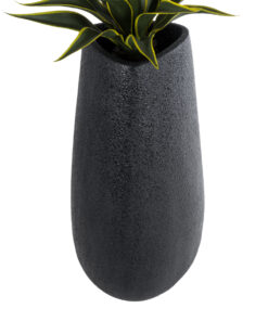 GloboStar® Artificial Garden CHLOE 20709 Επιδαπέδιο Πολυεστερικό Τσιμεντένιο Κασπώ Γλάστρα – Flower Pot Μαύρο Μ45 x Π49 x Υ90cm