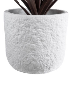 GloboStar® Artificial Garden MALVEN 20710 Επιδαπέδιο Πολυεστερικό Τσιμεντένιο Κασπώ Γλάστρα – Flower Pot Λευκό Φ31 x Υ28cm