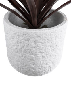 GloboStar® Artificial Garden MALVEN 20710 Επιδαπέδιο Πολυεστερικό Τσιμεντένιο Κασπώ Γλάστρα – Flower Pot Λευκό Φ31 x Υ28cm